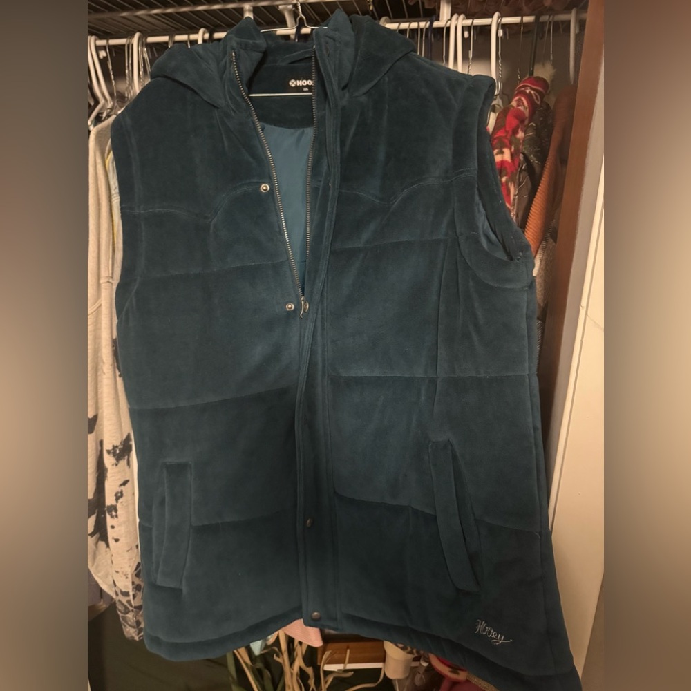 Hooey western teal hooded vest - Picture 6 of 6